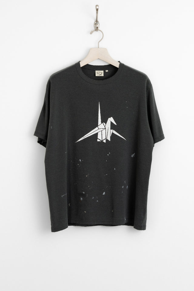 orSlow 25ss 03-01180g-61 T-Shirt Origami Print Vintage Black perfect circle men's seasonal and consignment online fashion shop