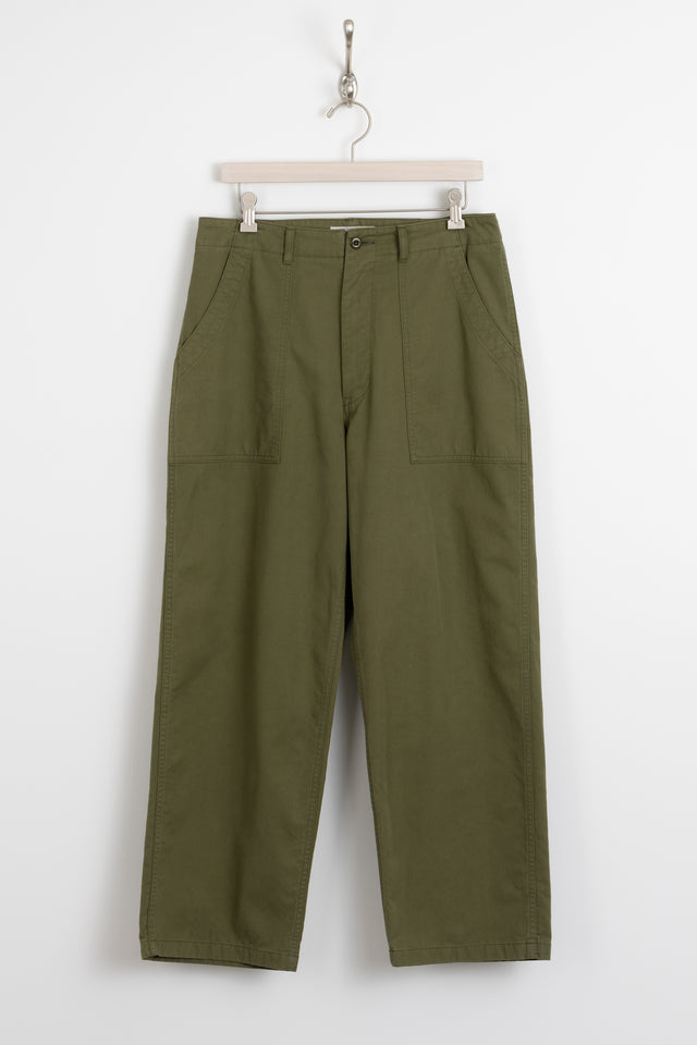 HATSKI 24FW Made in Japan 21002 Loose Tapered Utility Trouser Olive Perfect Circle men's seasonal & consignment fashion shop