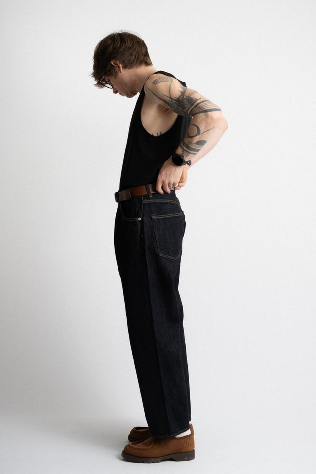 HATSKI 25SS Wide Tapered Selvedge Denim One Wash Perfect Circle men's seasonal and consignment online fashion shop