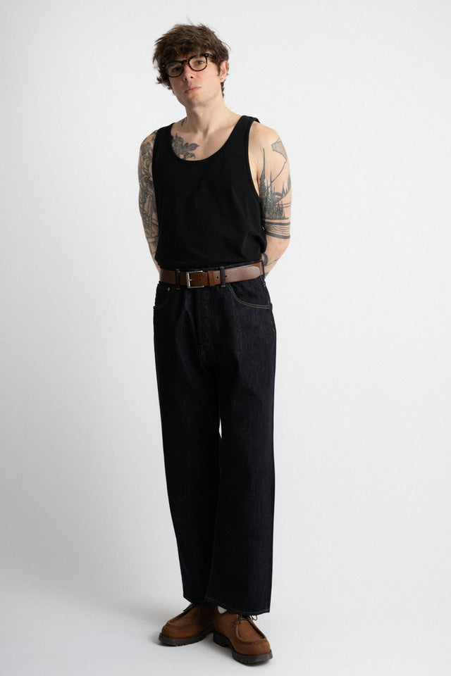 HATSKI 25SS Wide Tapered Selvedge Denim One Wash Perfect Circle men's seasonal and consignment online fashion shop