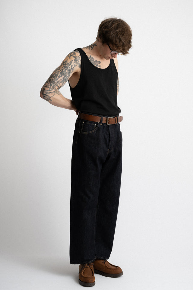HATSKI 25SS Wide Tapered Selvedge Denim One Wash Perfect Circle men's seasonal and consignment online fashion shop