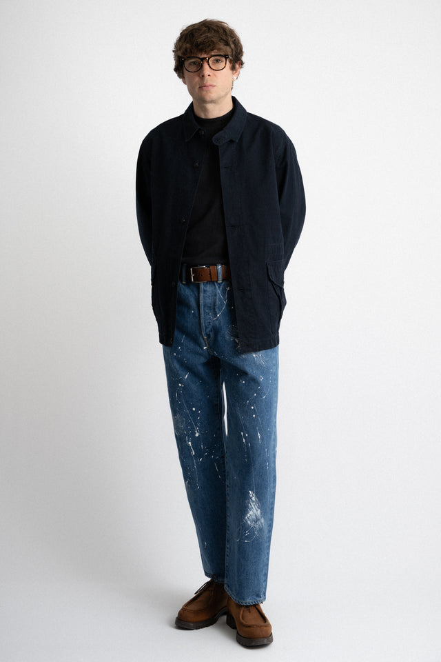 HATSKI 24FW Made in Japan 23002 Combat Smock Jacket Navy Perfect Circle Men's Seasonal & Consignment Fashion Shop