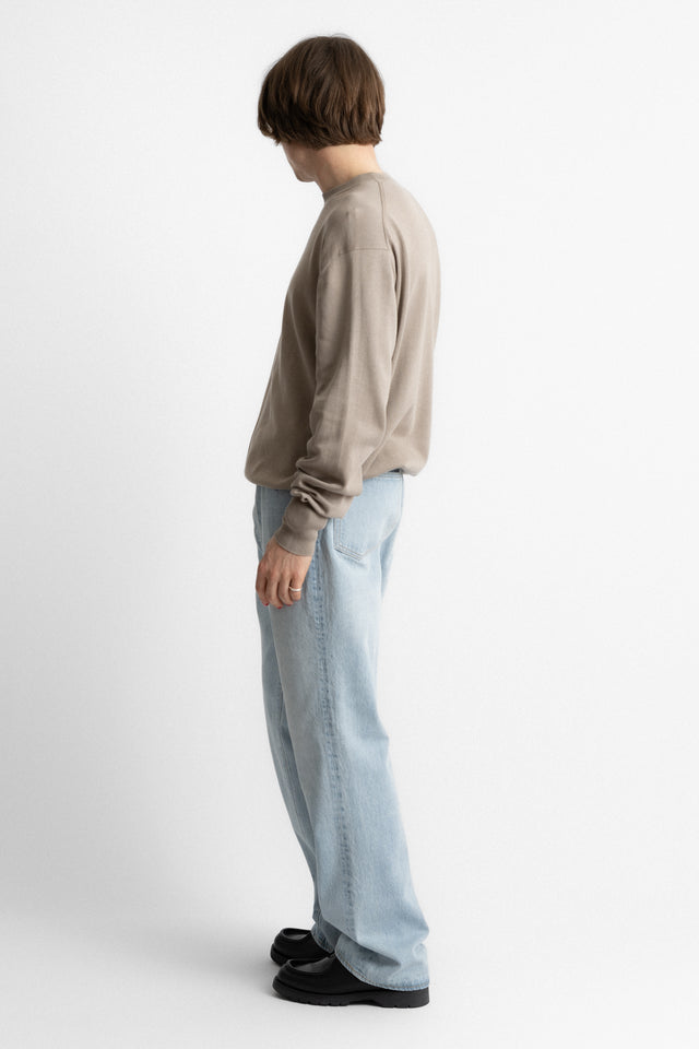 kaptain sunshine 25ss ks25skn04 Suvin Cotton Air Spinning Knit Crewneck Pullover Taupe perfect circle men's seasonal and consignment online fashion shop