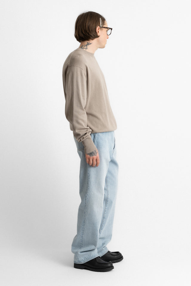 kaptain sunshine 25ss ks25skn04 Suvin Cotton Air Spinning Knit Crewneck Pullover Taupe perfect circle men's seasonal and consignment online fashion shop