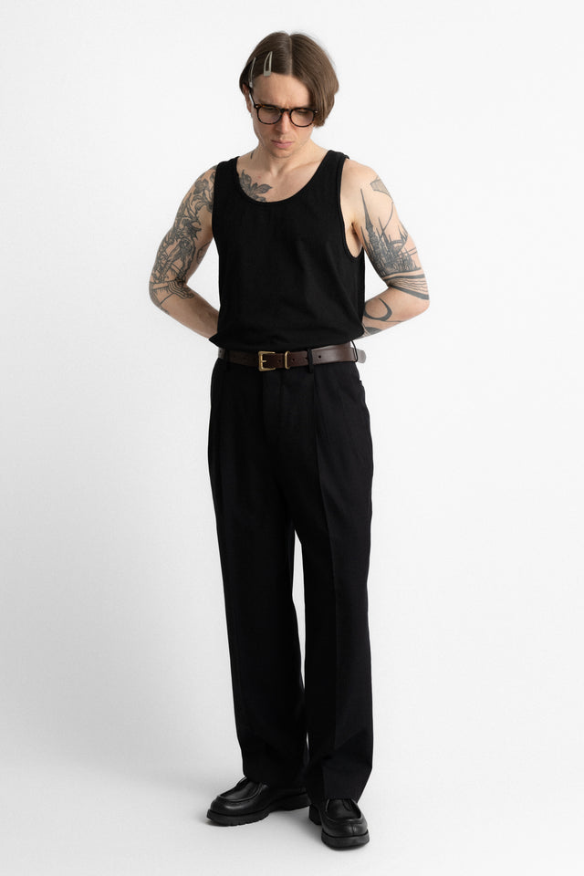 kaptain sunshine 25ss ks25spt04 shoecut slacks fine summer wool pinstripe perfect circle men's seasonal and consignment online fashion shop