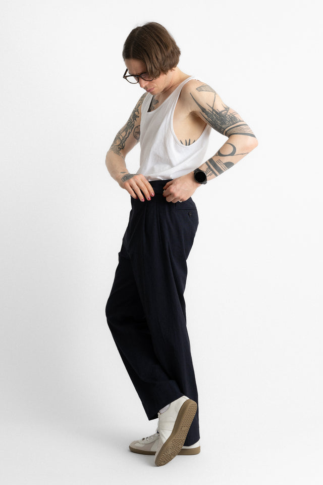 nanamica 25ss s25sc057u Seamless Pleat Pants Navy perfect circle men's seasonal and consignment online fashion shop