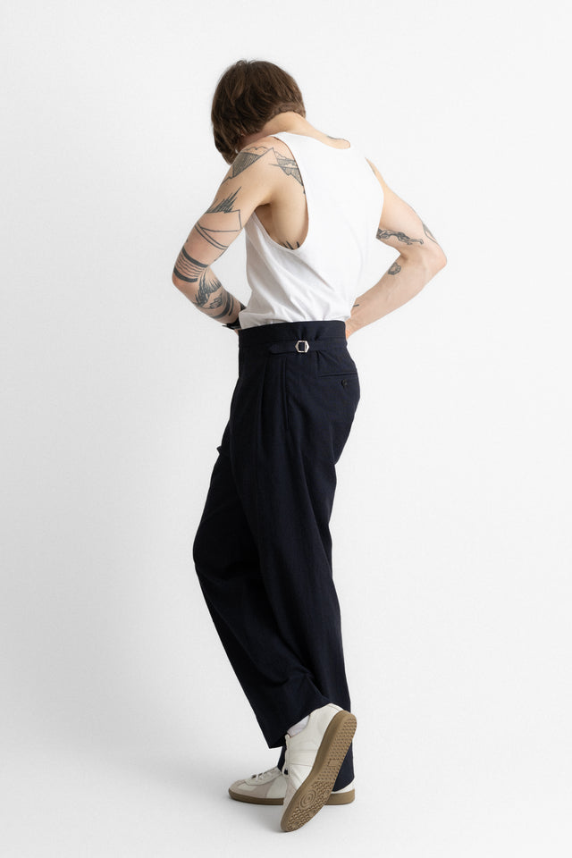 nanamica 25ss s25sc057u Seamless Pleat Pants Navy perfect circle men's seasonal and consignment online fashion shop