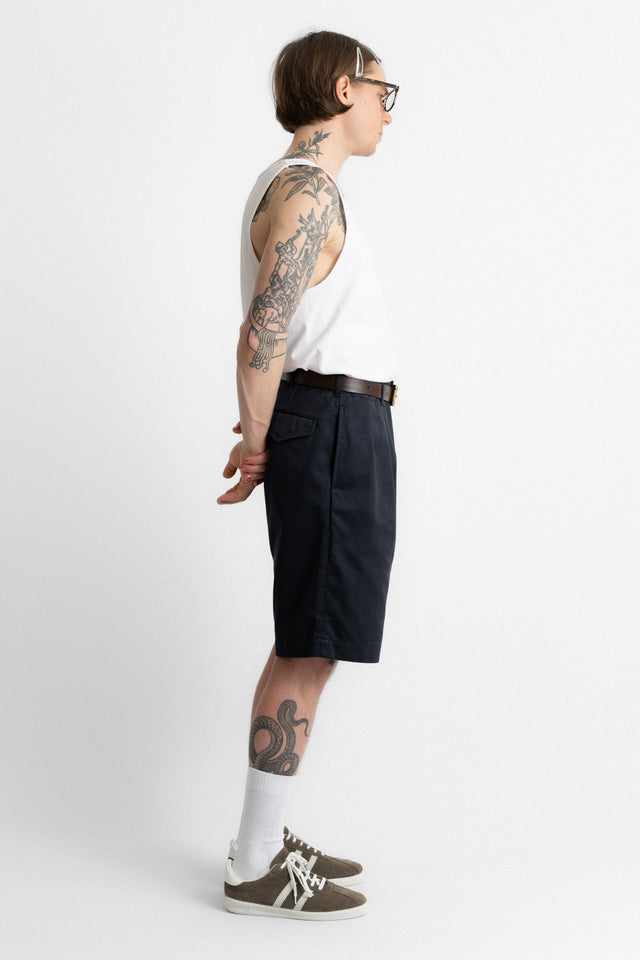 nanamica 25ss s25sd108u Double Pleat Chino Shorts Navy perfect circle men's seasonal and consignment online fashion shop