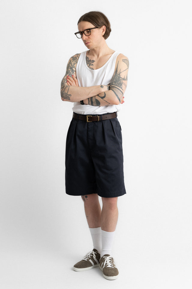 nanamica 25ss s25sd108u Double Pleat Chino Shorts Navy perfect circle men's seasonal and consignment online fashion shop