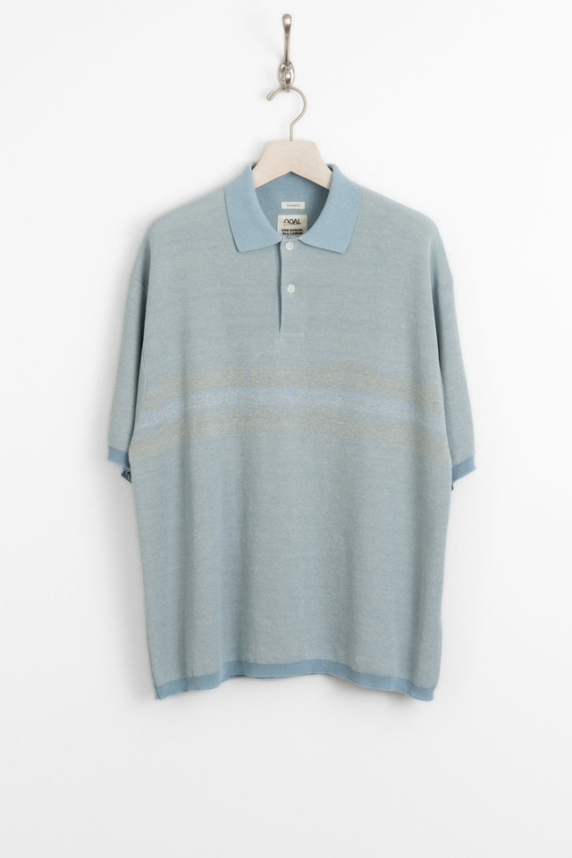 nanamica 25ss 25sh016u Polo Sweater Sax perfect circle men's seasonal and consignment fashion shop