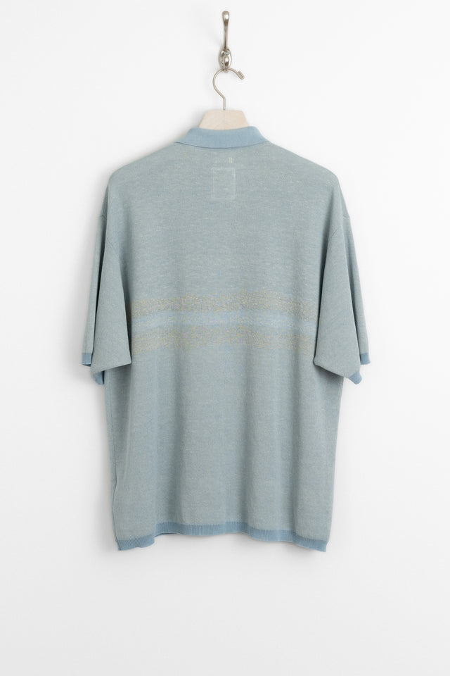 nanamica 25ss 25sh016u Polo Sweater Sax perfect circle men's seasonal and consignment fashion shop