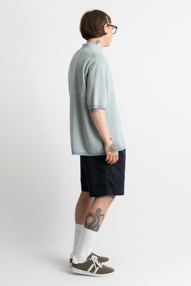 nanamica 25ss 25sh016u Polo Sweater Sax perfect circle men's seasonal and consignment fashion shop