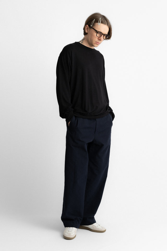 nanamica 25ss s25sh100u Wool Crew Neck Sweater Black perfect circle men's seasonal and consignment online fashion shop