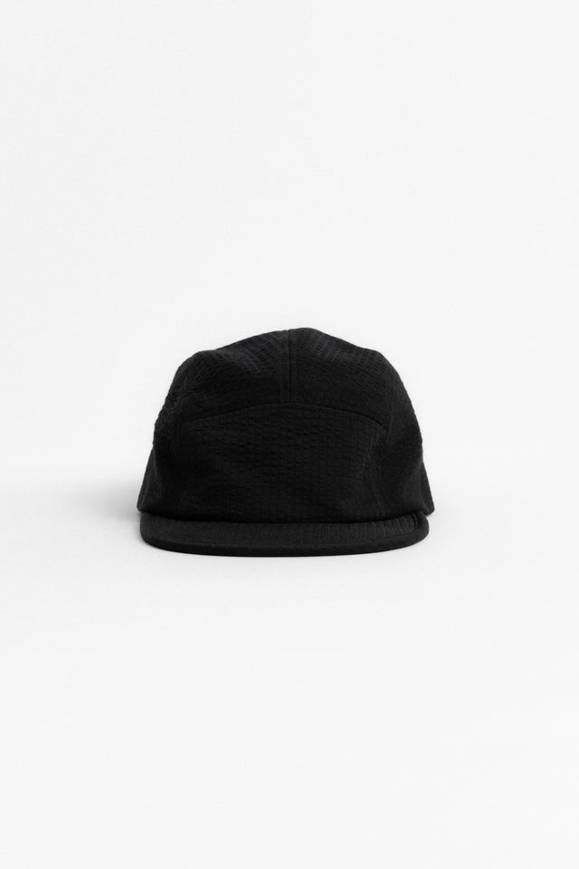 5 Panel Jet Cap Cotton Blend Seer Sucker CoolMAX Black perfect circle men's seasonal and consignment online fashion shop