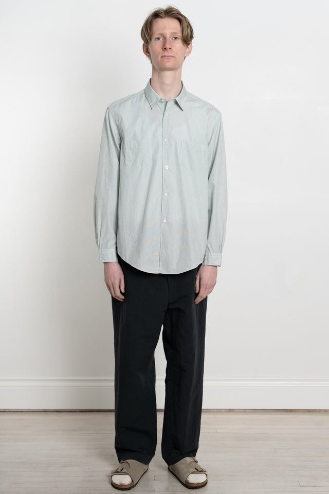 ENDS and MEANS spring summer 2024 SS24 24SS Men's Collection from Japan Aldous shirt green stripe