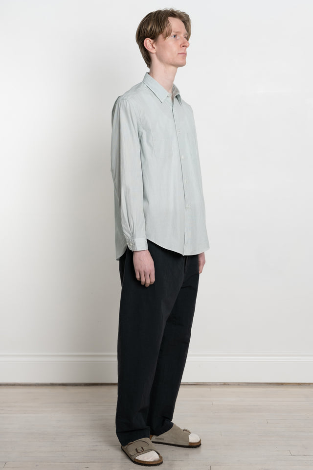 ENDS and MEANS spring summer 2024 SS24 24SS Men's Collection from Japan Aldous shirt green stripe
