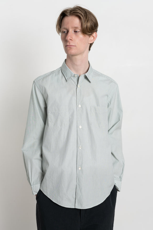 ENDS and MEANS spring summer 2024 SS24 24SS Men's Collection from Japan Aldous shirt green stripe