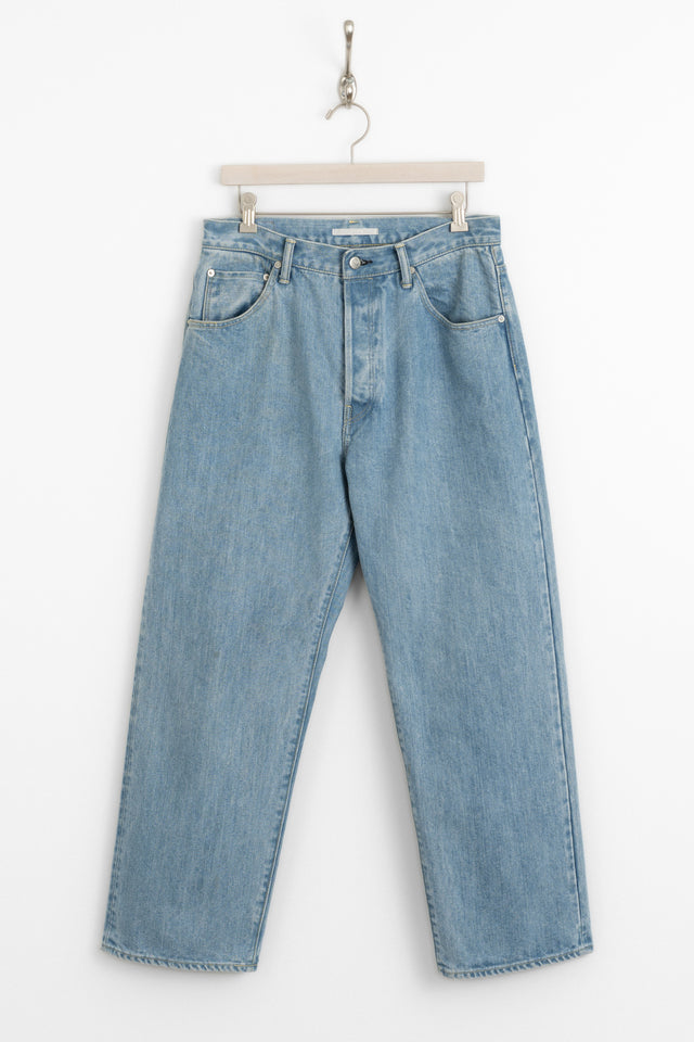 HATSKI, Wide Tapered Selvedge Denim Used Ice Blue, Size 2 perfect circle men's seasonal and consignment online fashion shop
