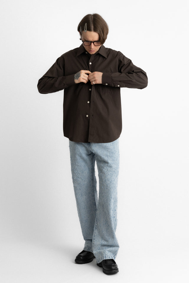 mfpen SS25 Executive Shirt Washed Brown perfect circle men's seasonal & consignment online fashion shop