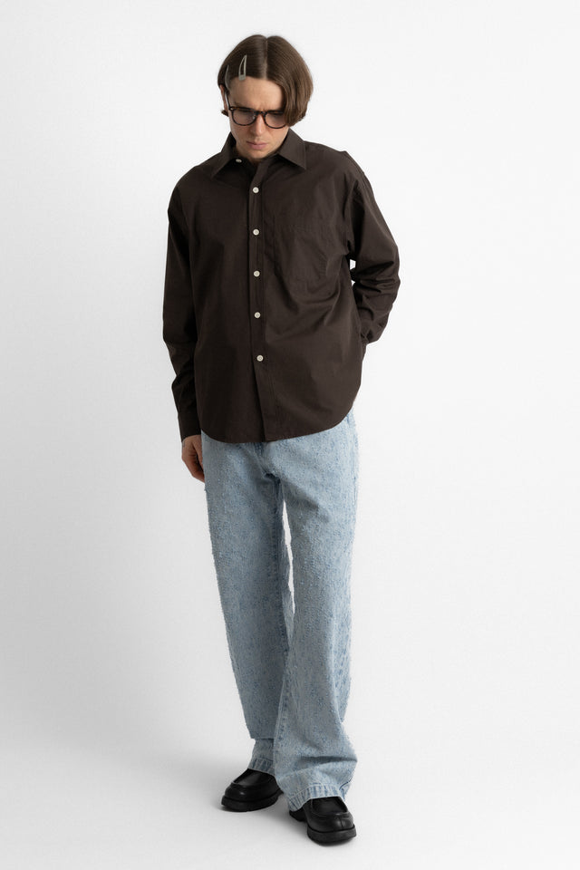mfpen SS25 Executive Shirt Washed Brown perfect circle men's seasonal & consignment online fashion shop