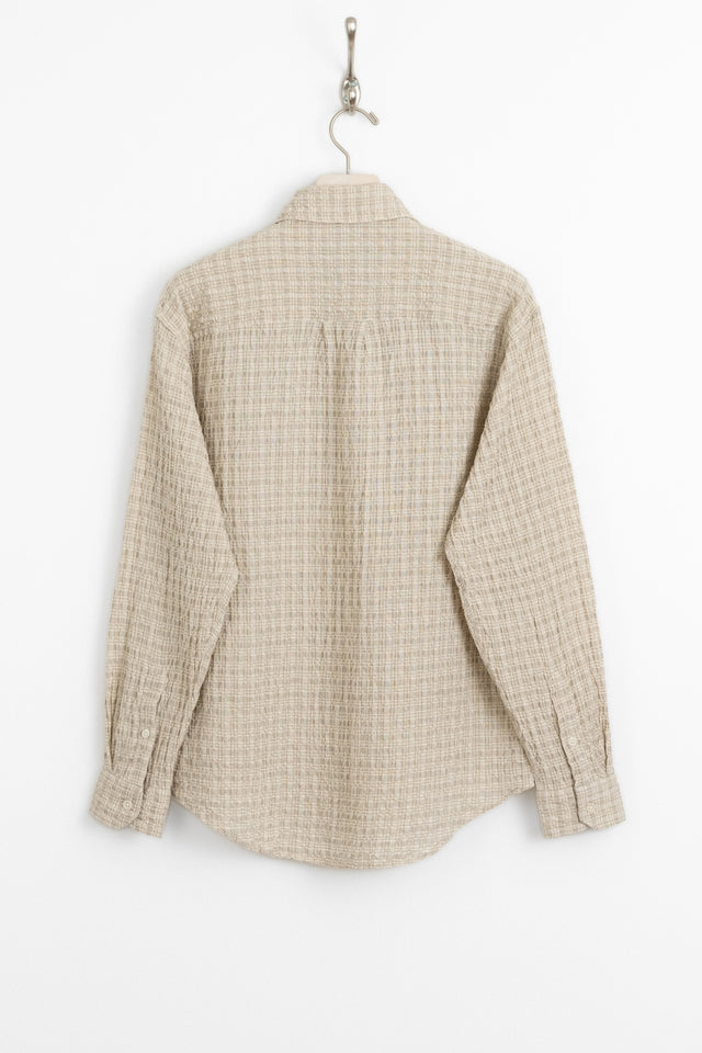 mfpen ss25 Executive Shirt Beige Structure Check perfect circle men's seasonal and consignment online fashion shop