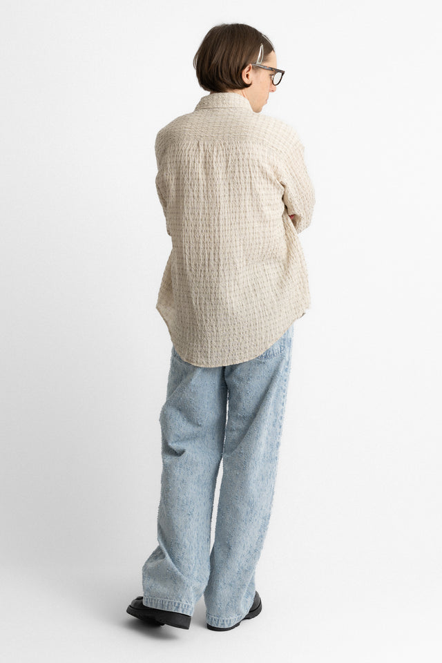 mfpen ss25 Executive Shirt Beige Structure Check perfect circle men's seasonal and consignment online fashion shop