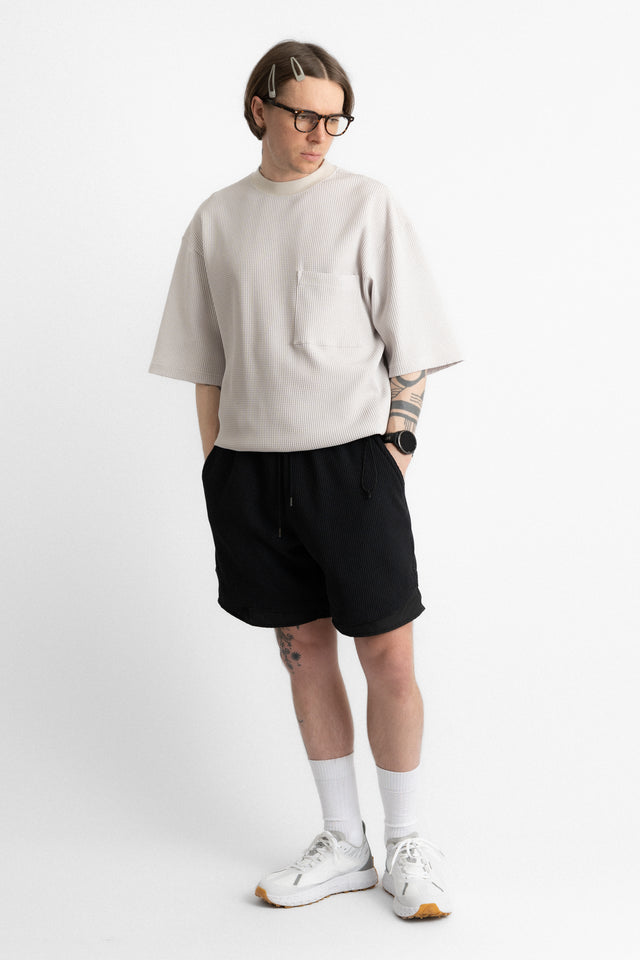 meanswhile 25ss mw-ct25105 SOLOTEX® Waffle SS Tee Ivory perfect circle men's seasonal and consignment online fashion shop