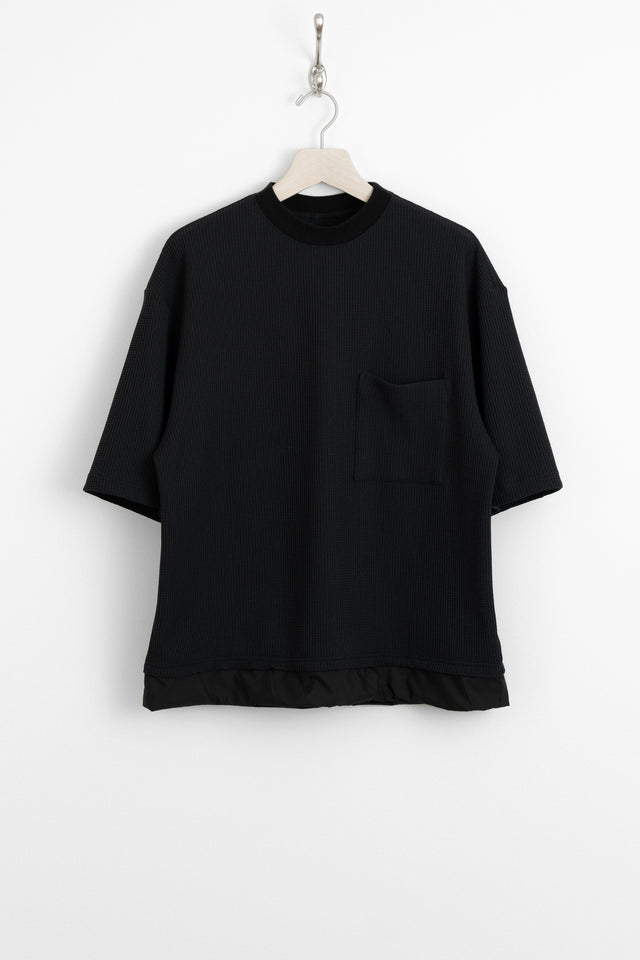 meanswhile 25ss mw-ct25105 SOLOTEX® Waffle SS Tee Off Black perfect circle men's seasonal and consignment online fashion shop