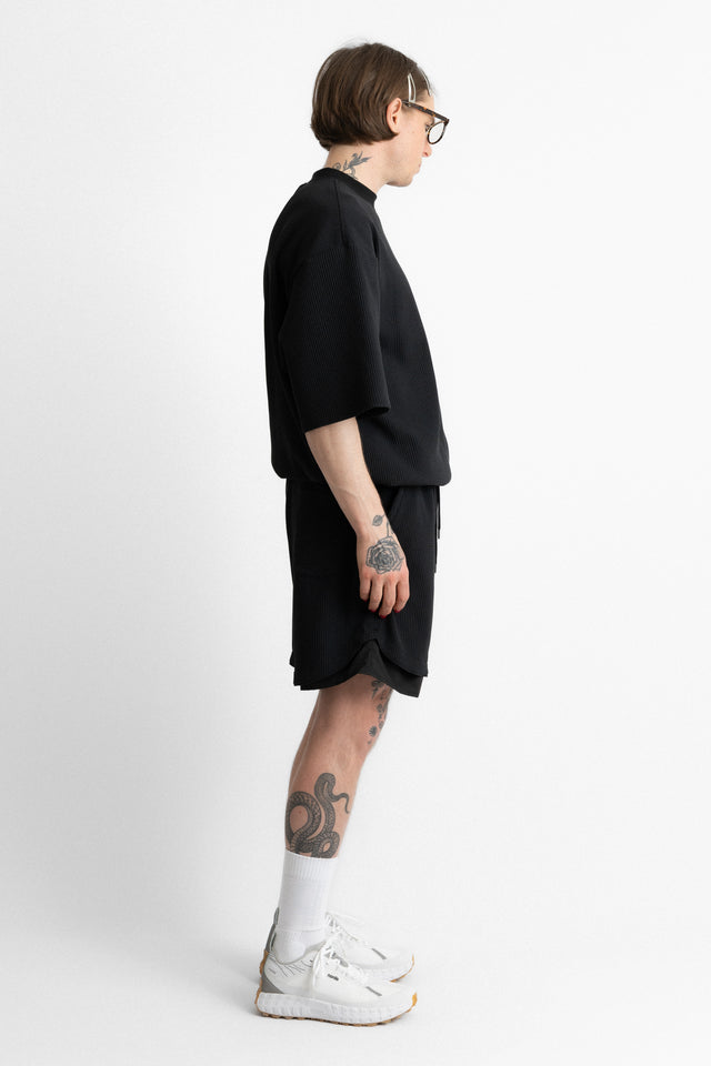 meanswhile 25ss mw-ct25105 SOLOTEX® Waffle SS Tee Off Black perfect circle men's seasonal and consignment online fashion shop