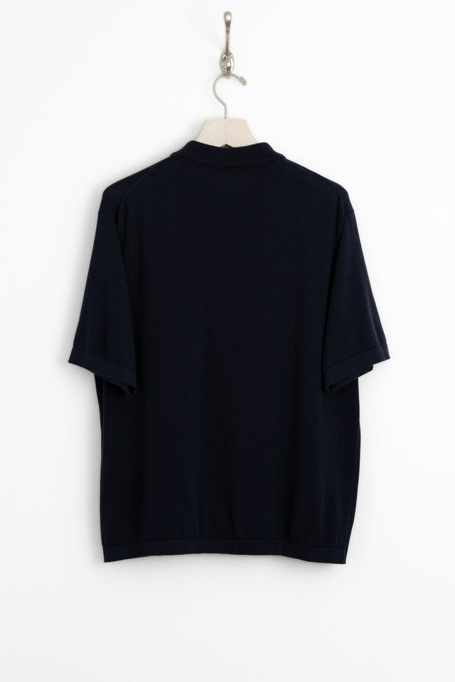 niuhans, Organic Cotton Knit Polo Sweater Navy, Size 3 Perfect Circle men's seasonal and consignment online fashion shop