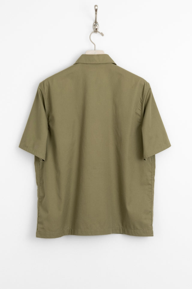Our Legacy, Cotton Blend Twill Short Sleeve Work Shirt Khaki, Size 48 Perfect Circle men's seasonal and consignment online fashion shop