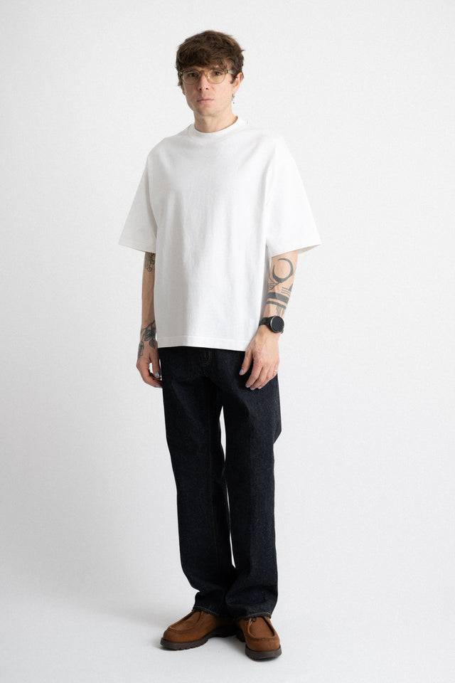 Kaptain Sunshine FW24 men's collection Suvin Supima Tube Half Sleeve Tee Heavy White Perfect Circle men's seasonal & consignment fashion shop