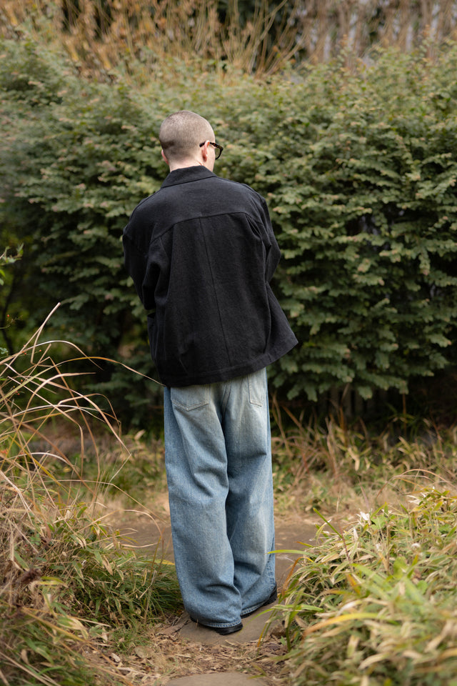 Yoko Sakamoto, Max High Count Hemp Pleats Jacket Black, Size M