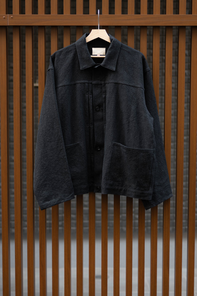 Yoko Sakamoto, Max High Count Hemp Pleats Jacket Black, Size M