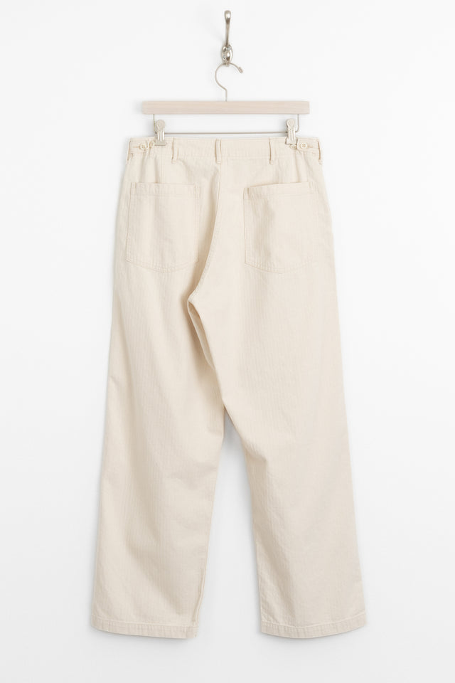 orSlow 25ss 01-5103-h66 Herringbone Twill Summer Fatigue Pants Ecru perfect circle men's seasonal and consignment online fashion shop