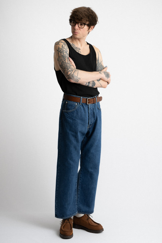 HATSKI 25SS Wide Tapered Selvedge Denim Used Wash Perfect Circle men's seasonal and consignment online fashion shop