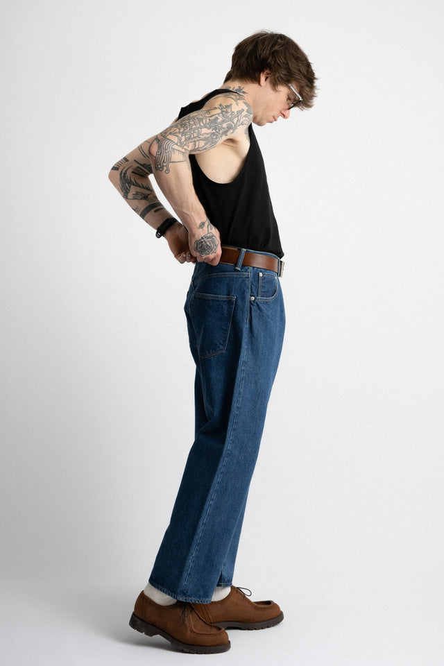 HATSKI 25SS Wide Tapered Selvedge Denim Used Wash Perfect Circle men's seasonal and consignment online fashion shop
