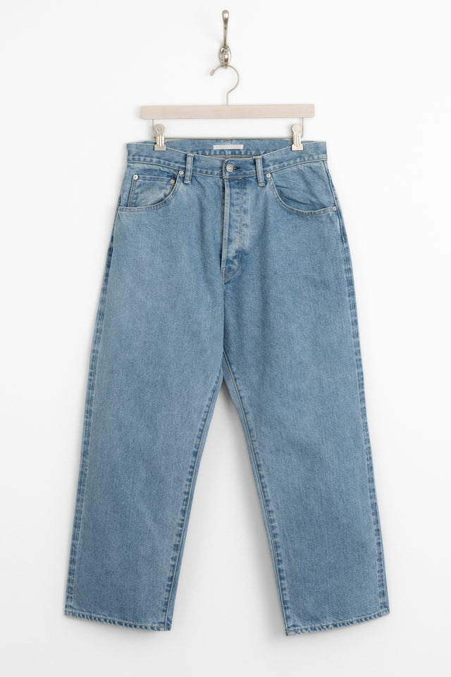 HATSKI 25SS Wide Tapered Selvedge Denim Ice Blue Wash Perfect Circle men's seasonal and consignment online fashion shop
