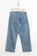 HATSKI 25SS Wide Tapered Selvedge Denim Ice Blue Wash Perfect Circle men's seasonal and consignment online fashion shop