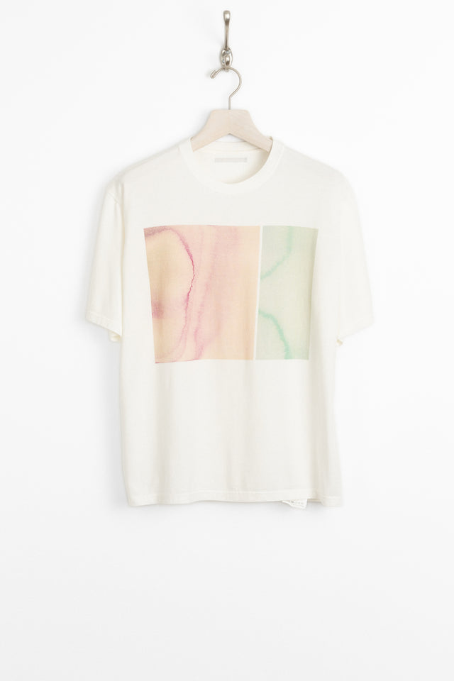 HATSKI HATSKI x ARUSE Canvas Print SS Tee White Perfect Circle men's seasonal and consignment online fashion shop