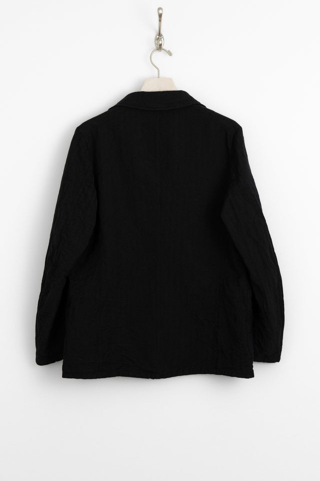 kaptain sunshine 25ss ks25sjk08 Take Easy 3 Button Jacket Washed Wool Linen Stripe Dobby Black perfect circle men's seasonal and consignment online fashion shop