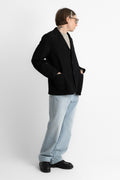 kaptain sunshine 25ss ks25sjk08 Take Easy 3 Button Jacket Washed Wool Linen Stripe Dobby Black perfect circle men's seasonal and consignment online fashion shop
