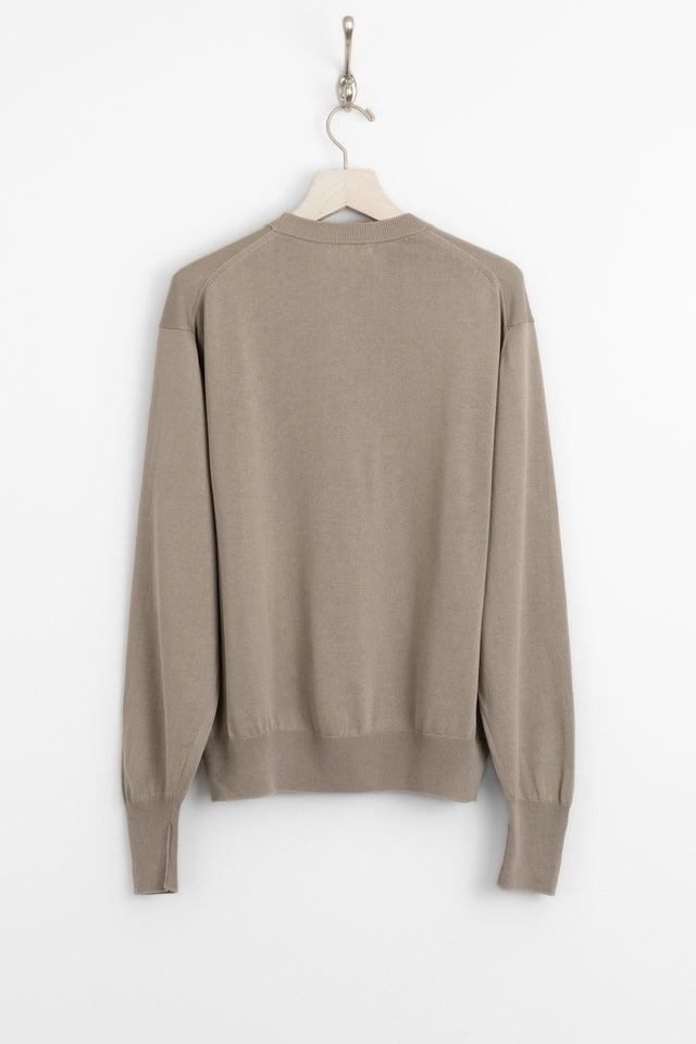 kaptain sunshine 25ss ks25skn04 Suvin Cotton Air Spinning Knit Crewneck Pullover Taupe perfect circle men's seasonal and consignment online fashion shop
