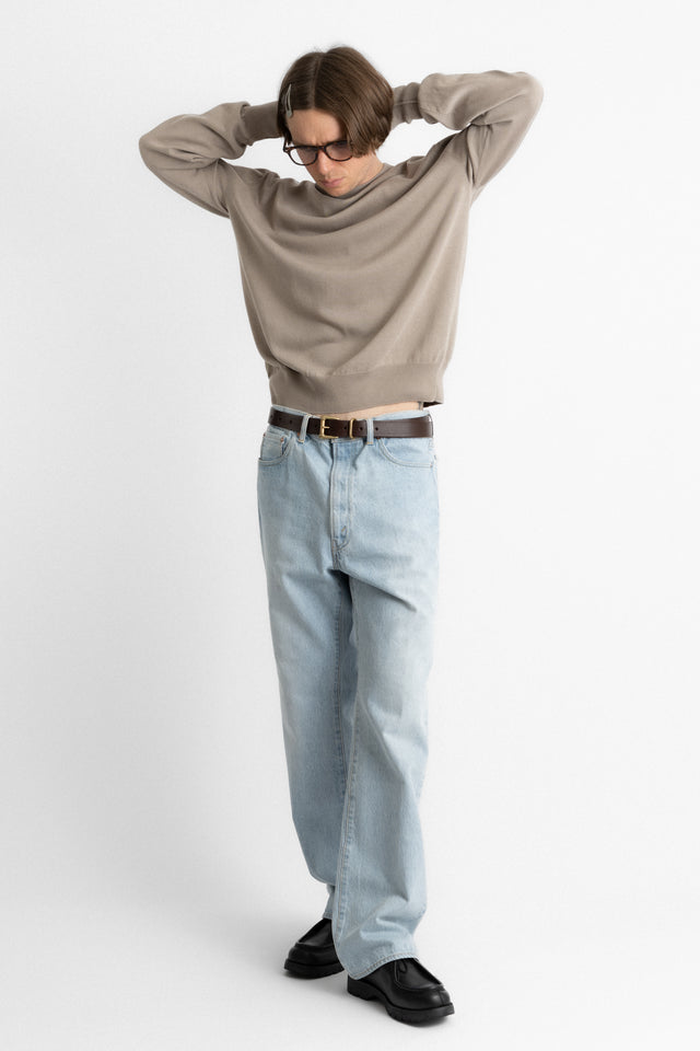 kaptain sunshine 25ss ks25skn04 Suvin Cotton Air Spinning Knit Crewneck Pullover Taupe perfect circle men's seasonal and consignment online fashion shop