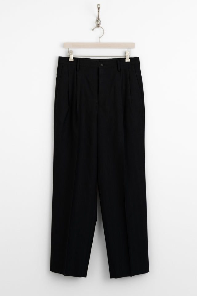 kaptain sunshine 25ss ks25spt04 shoecut slacks fine summer wool pinstripe perfect circle men's seasonal and consignment online fashion shop