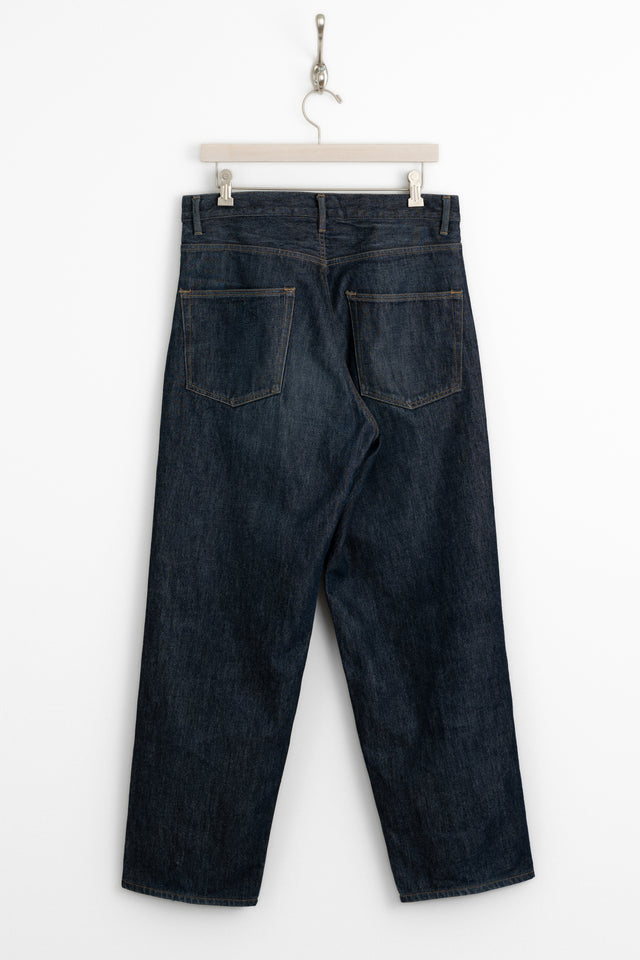 AURALEE, Hard Twist Denim Wide Pants Indgo, Size 32 Perfect Circle men's seasonal and consignment online fashion shop
