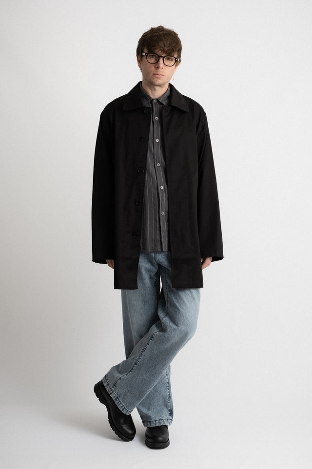 mfpen Copenhagen men's ss24 collection Carless Coat Black Cotton Calculus online shop Canada