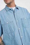 OrSlow 23SS SS23 01-0869-99 Chambray 60's Work Shirt Bleached Calculus Victoria BC Canada