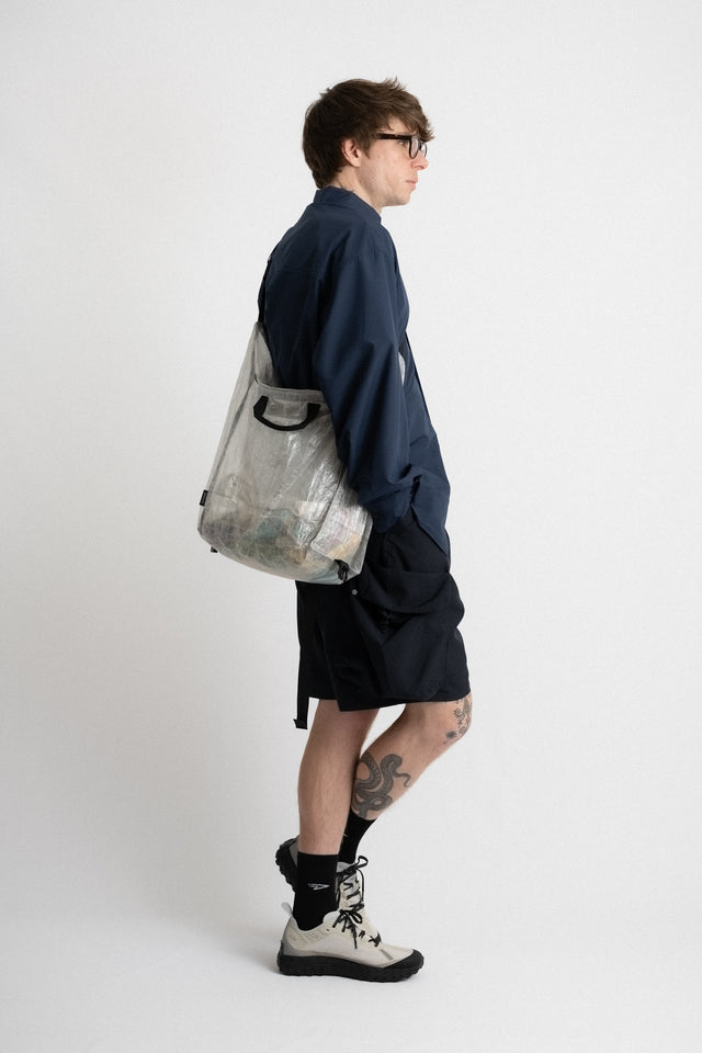 meanswhile Japan SS24 men's collection Dyneema Shoulder Bag Fog Grey Calculus online shop Canada