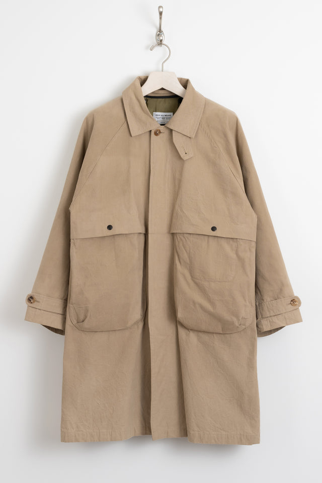 ENDS and MEANS, Enzyme Treated Cotton Canvas Journalist Coat Beige, Size M